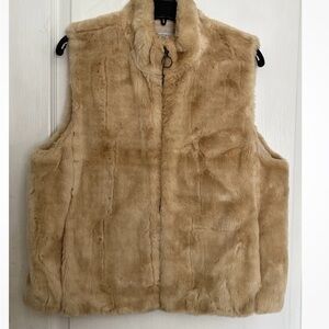 LOFT Cream Faux Fur Vest